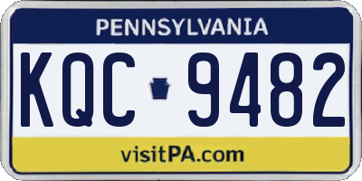 PA license plate KQC9482