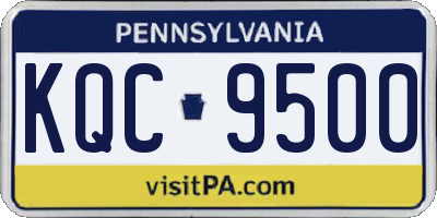 PA license plate KQC9500