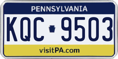 PA license plate KQC9503