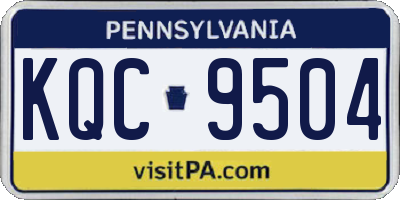 PA license plate KQC9504