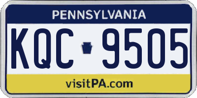 PA license plate KQC9505