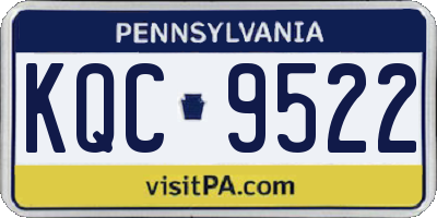 PA license plate KQC9522