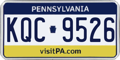 PA license plate KQC9526