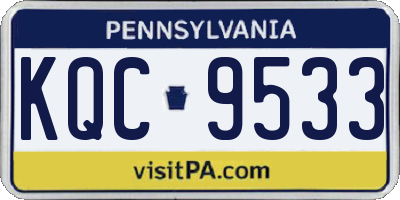 PA license plate KQC9533
