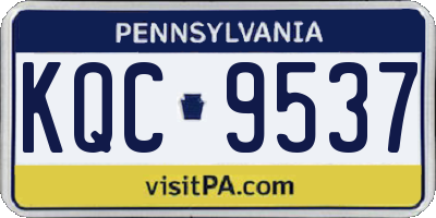 PA license plate KQC9537