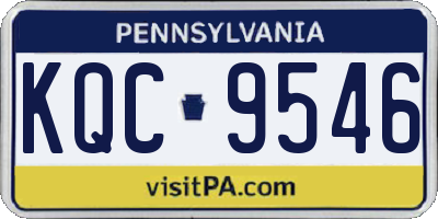PA license plate KQC9546