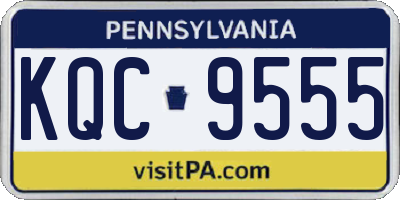 PA license plate KQC9555