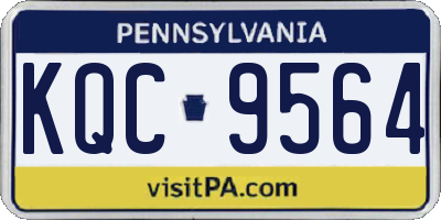 PA license plate KQC9564