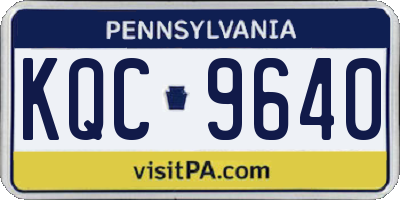 PA license plate KQC9640