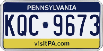 PA license plate KQC9673