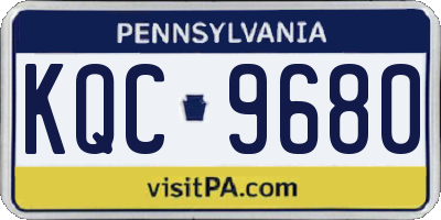 PA license plate KQC9680
