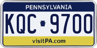 PA license plate KQC9700