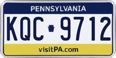 PA license plate KQC9712