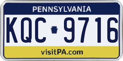 PA license plate KQC9716