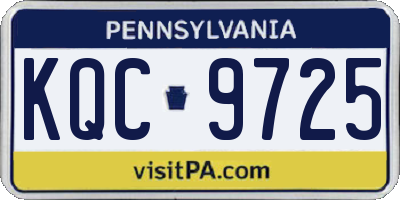 PA license plate KQC9725