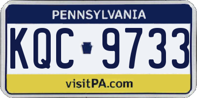 PA license plate KQC9733