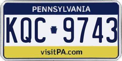PA license plate KQC9743