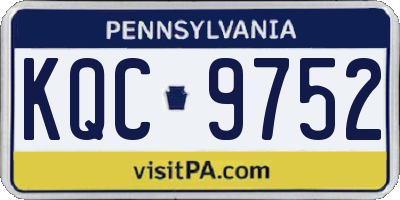 PA license plate KQC9752