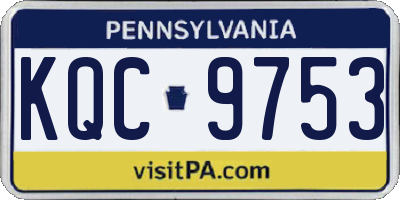 PA license plate KQC9753