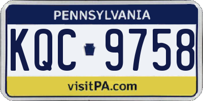 PA license plate KQC9758