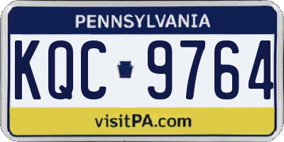PA license plate KQC9764