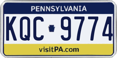 PA license plate KQC9774