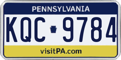 PA license plate KQC9784