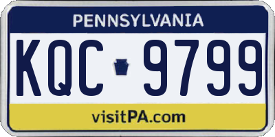 PA license plate KQC9799