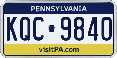 PA license plate KQC9840