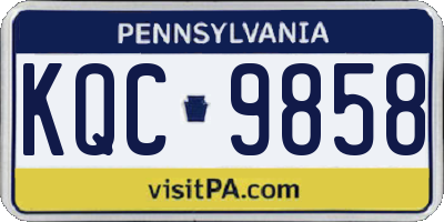 PA license plate KQC9858