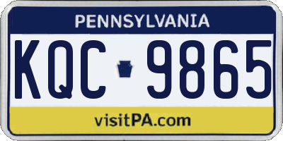 PA license plate KQC9865