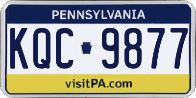 PA license plate KQC9877