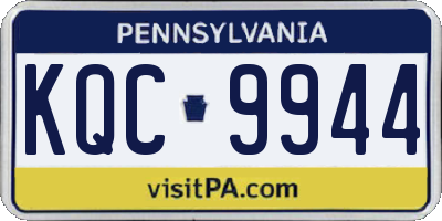 PA license plate KQC9944