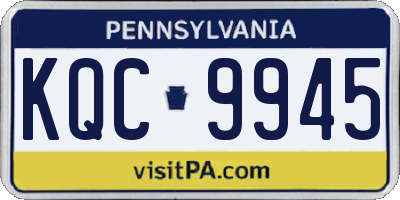 PA license plate KQC9945