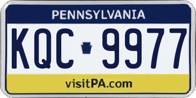 PA license plate KQC9977