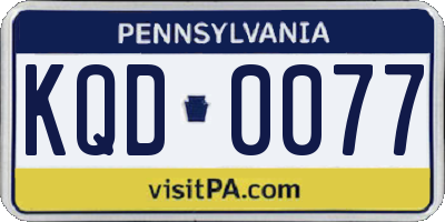 PA license plate KQD0077