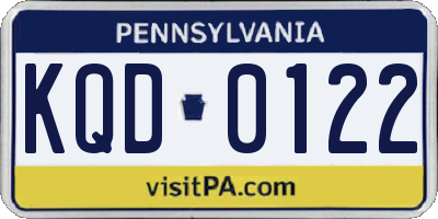 PA license plate KQD0122