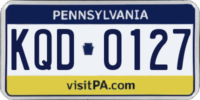 PA license plate KQD0127