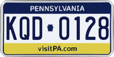 PA license plate KQD0128