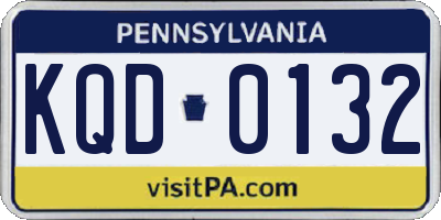 PA license plate KQD0132