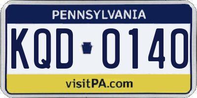 PA license plate KQD0140