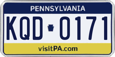 PA license plate KQD0171