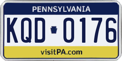 PA license plate KQD0176