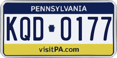 PA license plate KQD0177