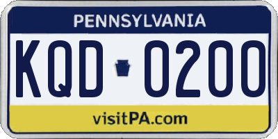 PA license plate KQD0200