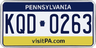 PA license plate KQD0263
