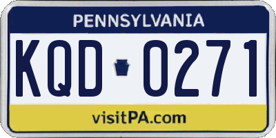 PA license plate KQD0271