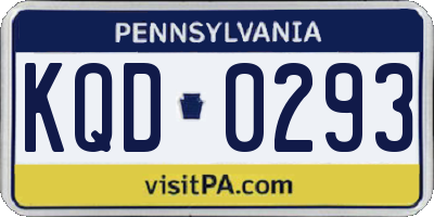 PA license plate KQD0293