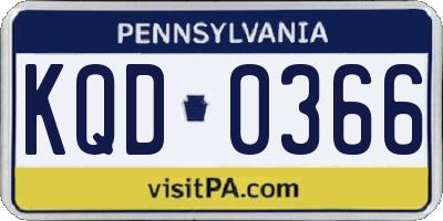 PA license plate KQD0366