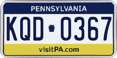 PA license plate KQD0367